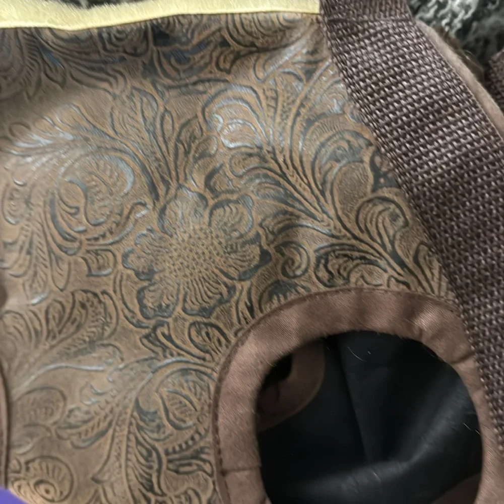 Pawz Purse Dog Carrier - dark brown suede design - never used